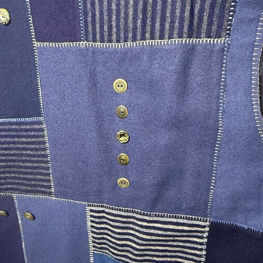 Handmade Upcycled Boho Patchwork Long Vest Lined Embellished XL Sustainable - Picture 9 of 9